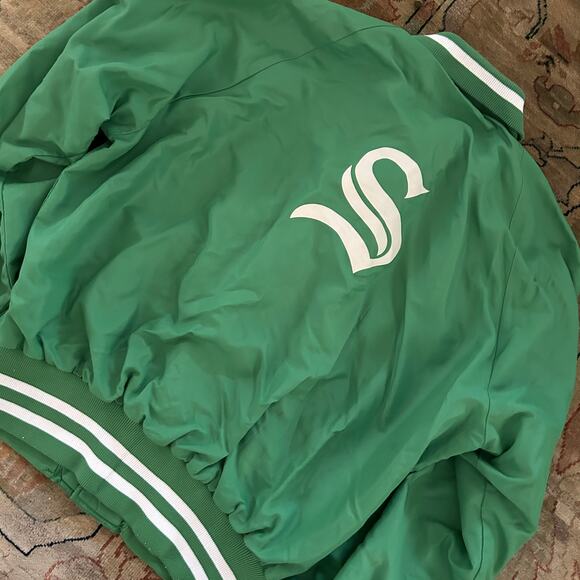 Vintage Horse Racing Windbreaker jacket Mel Stute Stables Green Size Large - Picture 5 of 9